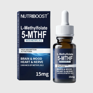 L-Methylfolate 15mg + B2 + B12 Cofactor - Organic, berry flavored, professional strength, liquid active 5-MTHF form, supports mood, methylation and cognitive fitness diet